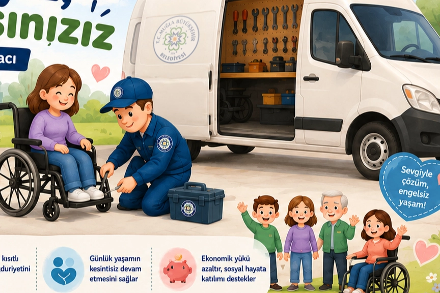 Muğla&rsquo;da engellilere mobil tekerlekli sandalye tamir hizmeti