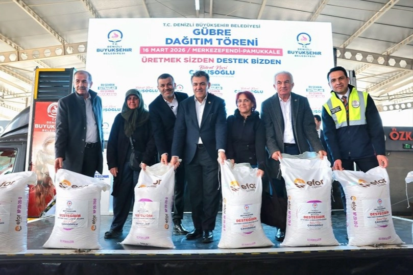 Denizli&rsquo;de &uuml;reticiye 2 milyon kiloluk g&uuml;bre desteği