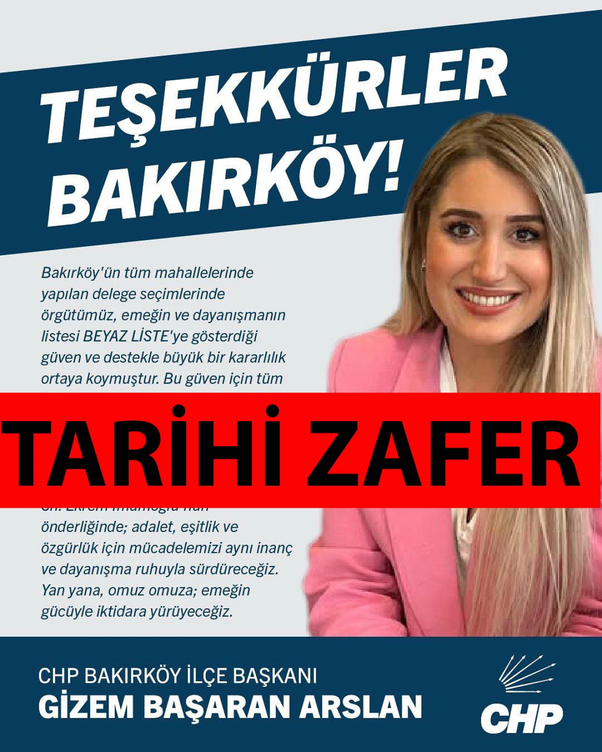 BAKIRKÖY’DE İLÇE BAŞKANININ EZİCİ ZAFERİ